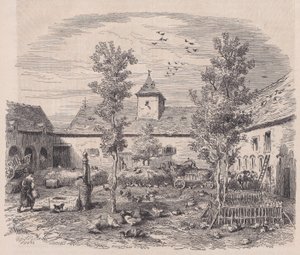Vista interior de uma fazenda, de Le Magasin Pittoresque, ca. 1852.