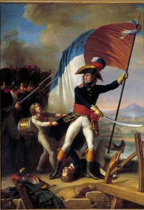 O General Pierre Augereau (1757-1816) conduzindo a carga ao ataque à Pont d