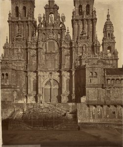 A fachada ocidental da catedral de Santiago de Compostela, Espanha de Charles Thurston Thompson