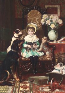 Doddy e seus animais de estimação, 1883 de Charles Trevor Garland