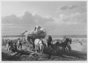 O Campo de Colheita, da foto da Coleção Real (gravura) de Charles Tschaggeny