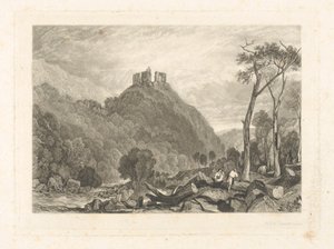 Castelo de Okehampton, no Okement do Rio de Charles Turner