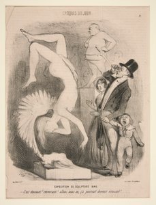 Exposition de Sculpture 1849 (Exposição de Escultura 1849), da série Croquis du Jour publicada em Le Charivari de Charles Vernier