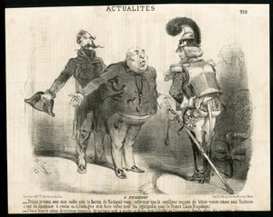 Ilustração de Charles Vernier (? -1887) em Le Charivari - Sobre - Alemanha Prússia, Presidente da República, Frosdorf - Ratapoil de Charles Vernier