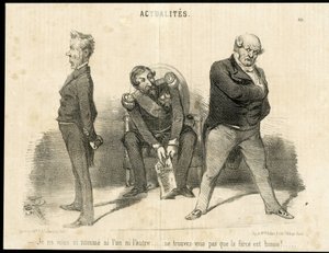 Ilustração de Charles Vernier (? -1887) em Le Charivari - Presidente da República, Ministro, Poltrona (símbolo do poder) - Napoleão III, Barrot Odilon (1791-1873), Ministro, Faucher Leon (1803-1854) de Charles Vernier