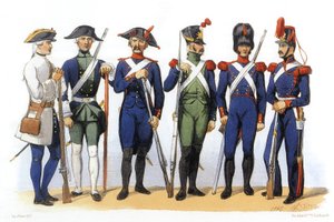 Uniformes do exército francês: Fuzileiros navais e tropas coloniais