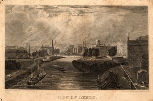 Vista de Leeds, gravada por J. Cousen, antes de 1827 (gravura)