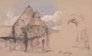 Ruínas do Palácio Antigo dos Arcebispos de Canterbury em Otford, Kent, 24 de Setembro de 1856 de Charles West Cope