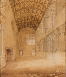 Crosby Hall (n.º 1), c1818 (aguarela sobre papel) de Charles Wild