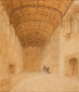 Crosby Hall (No.2), c.1818 (aguarela sobre papel) de Charles Wild