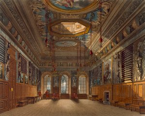 Câmara de Guarda do Rei, Castelo de Windsor, de &39;Royal Residences&39;, gravada por Thomas Sutherland (n.1785), pub. por William Henry Pyne (1769-1843), 1818 (aquatinta)