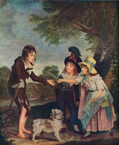 Retrato de Sir Francis Fords Children Dando uma moeda a um Mendigo. Exibido 1793 1906