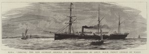 HMS Thrush, o novo Gunboat em breve a ser encomendado pelo tenente HRH Prince George of Wales de Charles William Wyllie
