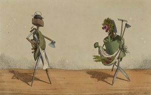 Implementa Animado, Placa 2, Dedicado aos Carpinteiros e Jardineiros da Grã-Bretanha, c.1811 (gravura à mão colorida) de Charles Williams