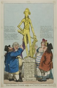 A imagem de bronze erguida sobre um pedestal feito por ele mesmo de Charles Williams