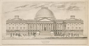 Capitólio, Washington, DC, gravado por Henry e James Stone (floresceu entre 1822 e 1849), em 1826 (gravura em aquarela e em linha no papel) de Charles after Bulfinch