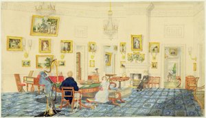 A Sala de Inverno na Casa do Artista em Patna, Índia, 11 de setembro de 1824 (wc, guache e tinta sobre papel de grafite)