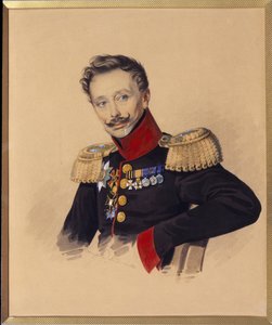Retrato do Príncipe Fyodor Fyodorovich Gagarin (1746-1863) (Retrato de F.F. Gagarin). Trabalho de Carl Von Hampein (1794-apres 1880), lápis e aguarela sobre papel, ca. 1830. Arte russa