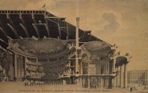 Interior da nova sala Comedie-Francaise no Théâtre de lOdeon, Paris, 1776
