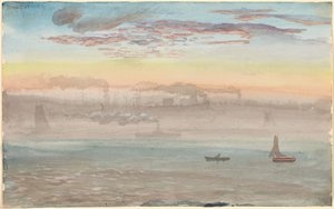 East River, nascer do sol de Charles de Wolf Brownell