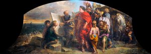 Imperador Augusto (63 aC-14 dC) construindo o porto de Misene (Itália) (Augustus construindo o porto de Miseno) - Pintura de Charles de La Fosse (1636-1716), óleo sobre tela (200x350 cm)