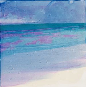 Turtle Beach, 2000 (óleo no gesso) de Charlotte Johnstone