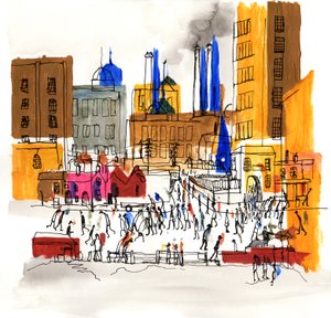 Vindo do Moinho, 2014 (acrílico e tinta)