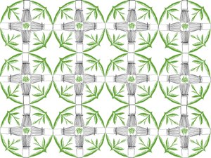 Matcha Repeat Pattern, 2018 (caneta e tinta) de Charlotte Orr