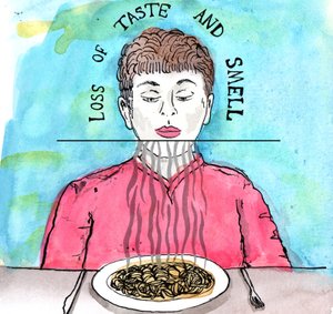 Ilustração de Parkinson, 2019 (tinta e aquarela) de Charlotte Orr