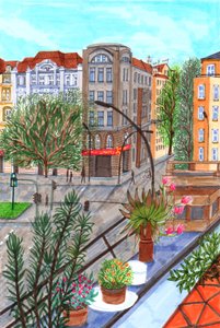 Sonnenallee, Berlim, 2017 (canetas) de Charlotte Orr