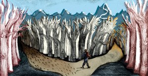 The Road Less Travelled, 2013 (gravura a ponto seco e digital) de Charlotte Orr