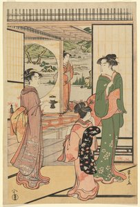 Mulheres bonitas num Yashiki (CBL J 2494) de Chobunsai Eishi