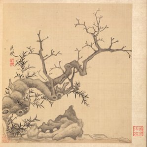 Pinturas segundo Mestres Antigos: Rock, Old Tree, and Bamboo, 1598-1652. de Chen Hongshou