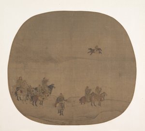Nômades caçando com falcões, início do século XIII. de Chen Juzhong