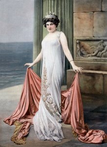 A soprano francesa Zina Brozia no papel de Thais na ópera "Thais", foto de Cheri Rousseau do jornal francês "Le Theatre", 11 de janeiro