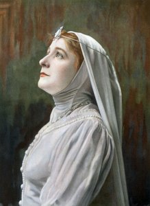 A cantora de ópera Berthe Lamare no papel de Ghyslaine na ópera "Ghyslaine", fotografia de Cheri Rousseau e Glauth do jornal francês "Le Theatre", maio de 1908
