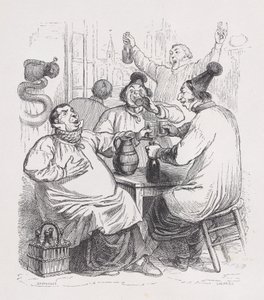 Os cantores da paróquia de The Complete Works of Béranger, 1836. de Cherrier