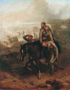 Tenente William George Cubitt (1835-1903) ganhando a Victoria Cross em Lucknow durante o motim indiano em 30 de junho de 1857, c.1860
