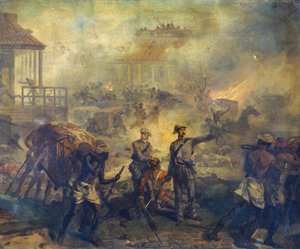Cirurgião Anthony Dickson Home VC (1826-1914) e assistente do cirurgião William Bradshaw VC (1830-61) em Lucknow durante o Motim Indiano em 1857, 1857