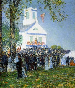 Uma Feira de País Americana de Childe Frederick Hassam