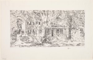 Casa na Main Street, East Hampton de Childe Frederick Hassam