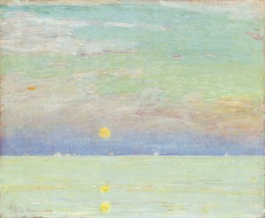 Nascer da lua ao pôr do sol, Cape Ann de Childe Frederick Hassam