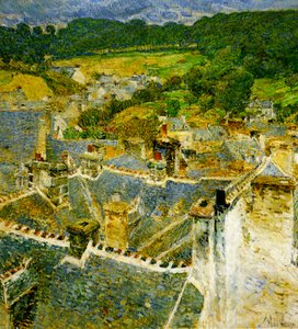 Telhados, Pont-Aven, Bretanha de Childe Frederick Hassam