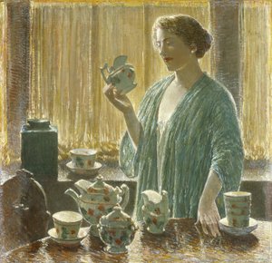 Conjunto de chá de morango de Childe Frederick Hassam