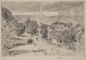 Uma aldeia do Vermont de Childe Hassam