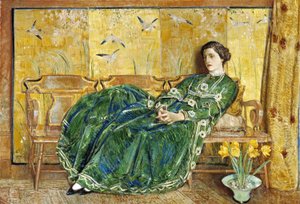 Abril: (O Vestido Verde) de Childe Hassam