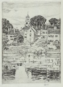 Torre da Igreja, Portsmouth, 1921 de Childe Hassam