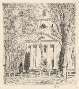 Igreja em Old Lyme, 1924 de Childe Hassam