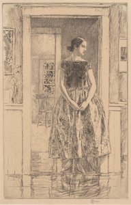 Garota em um vestido moderno de Childe Hassam