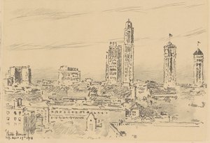 Horizonte de Nova York, edifícios leves de Childe Hassam